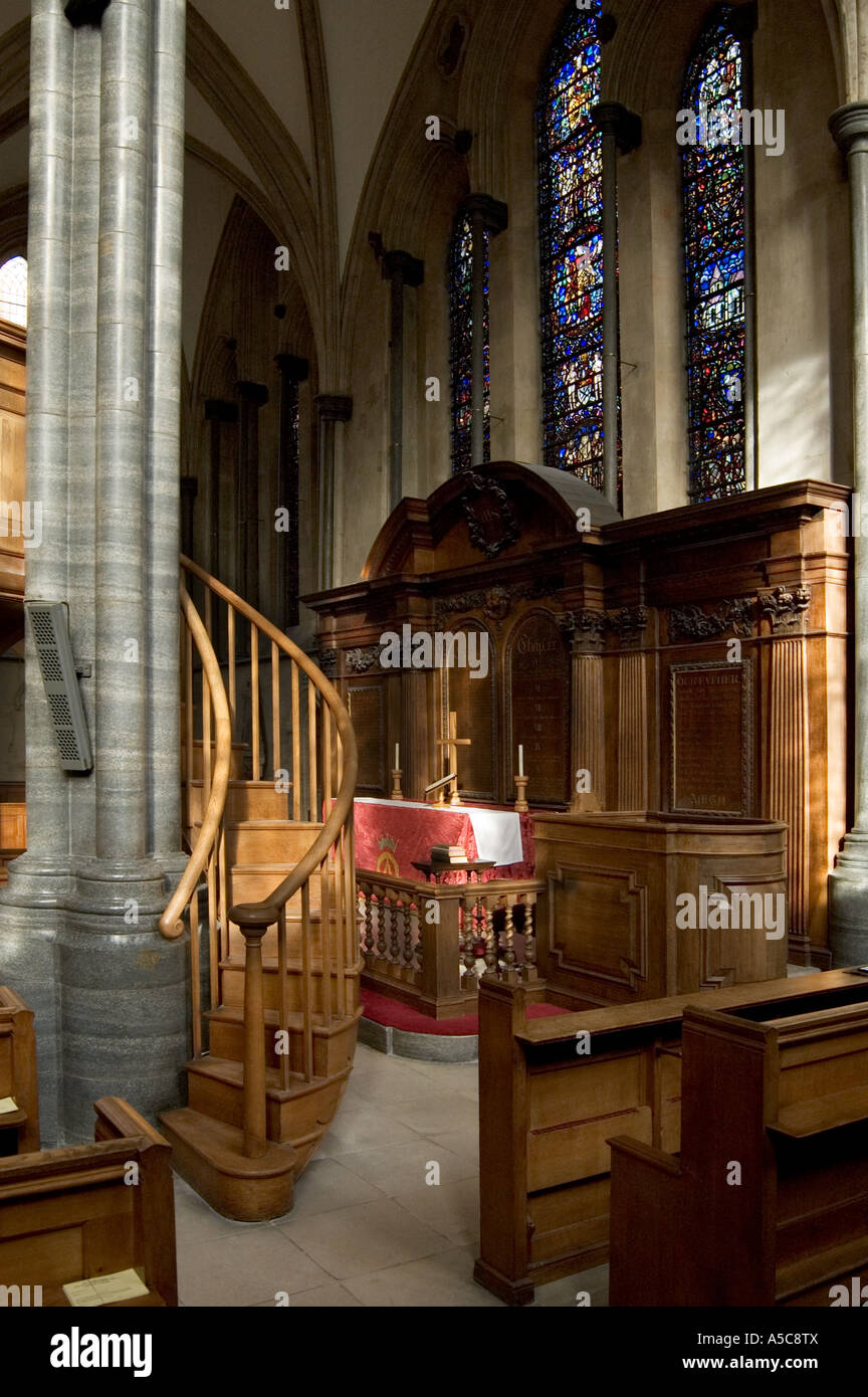 Innenraum der Kirche Tempel, City of London, UK Stockfoto