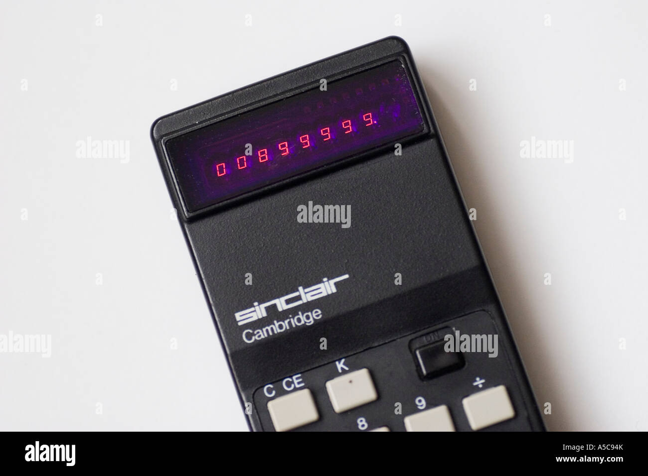 Schwarze Vintage Sinclair Cambridge Calculator Stockfoto