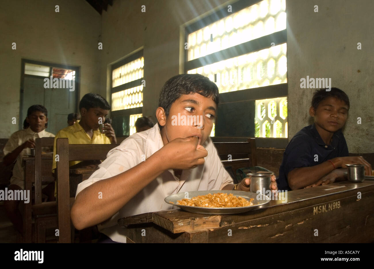 Eine Schule, die zum Teil finanziert von Fairtrade-Vanille Bauern in Indien Stockfoto