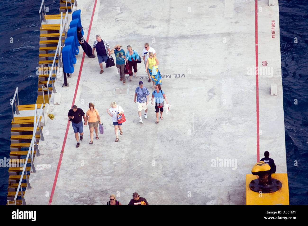 Cozumel Touristen zurück zum Schiff. Stockfoto