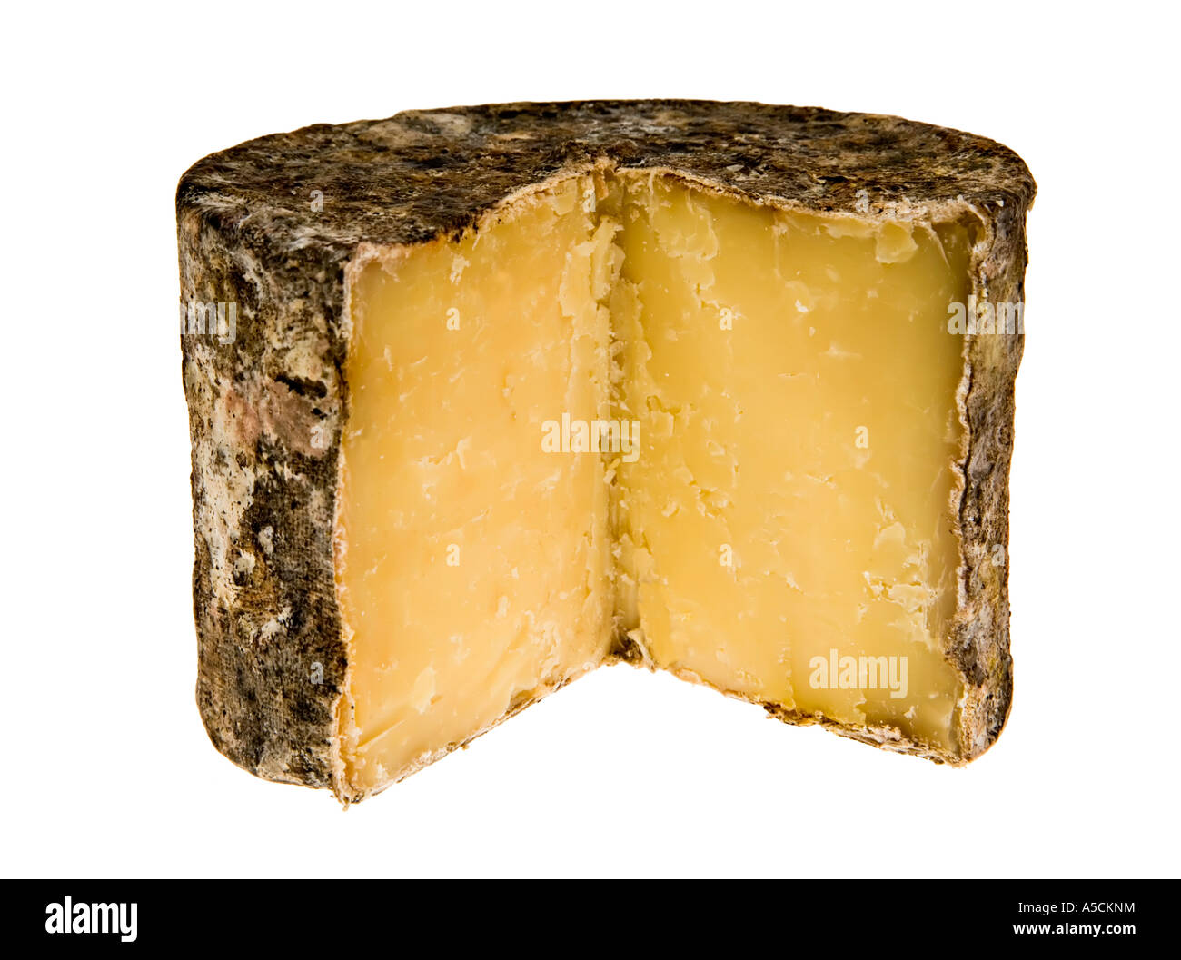 Höhle im Alter Käse eingewickelt in Musselin zur Aufbewahrung UK Stockfoto