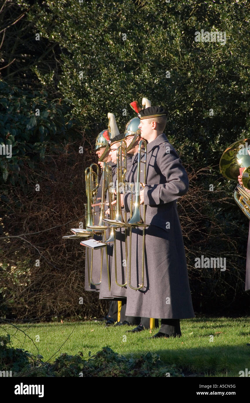 Musiker der Heavy Cavalry and Cambrai Band im Royal Salute Museum Gardens York North Yorkshire England Großbritannien GB Stockfoto