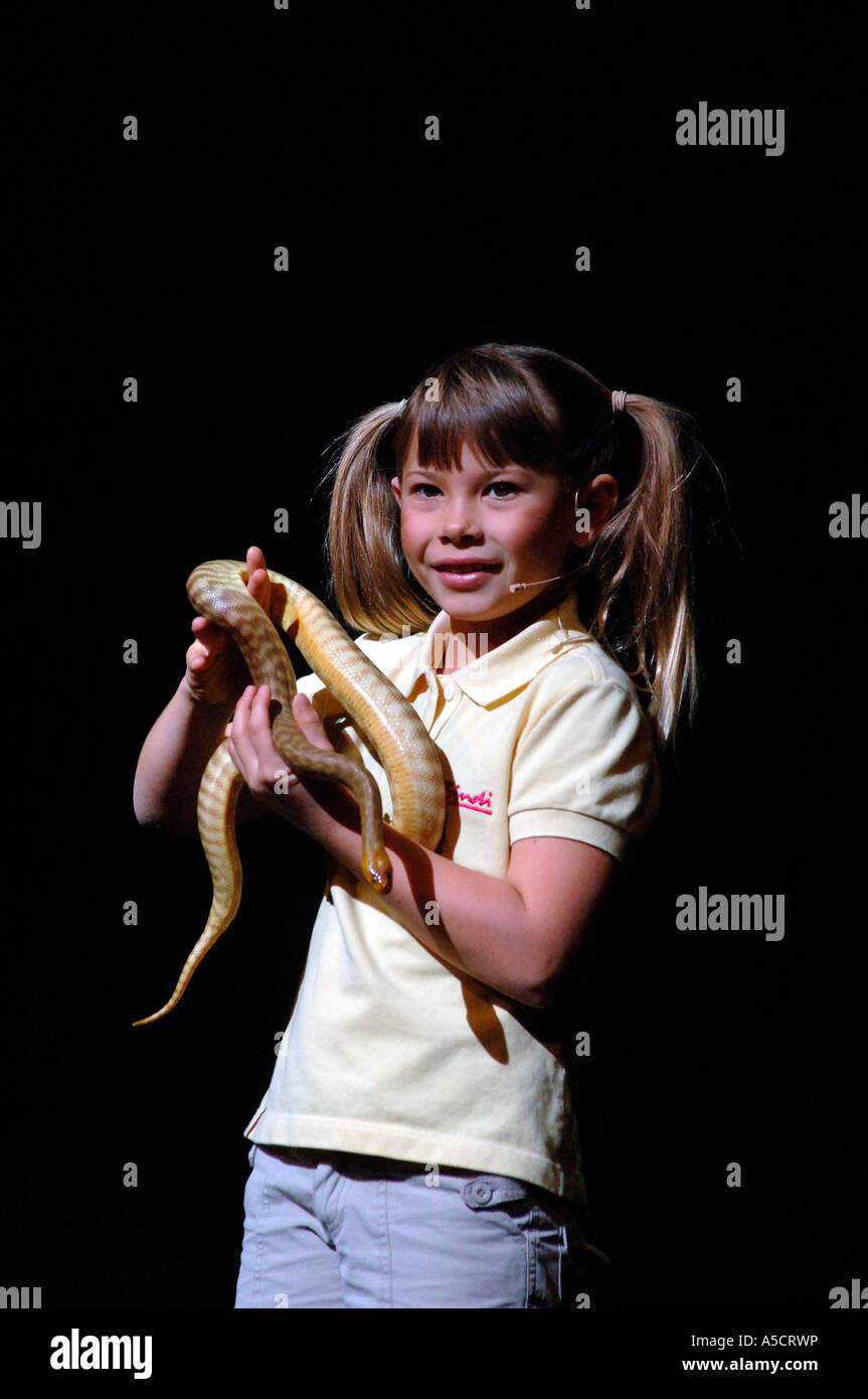 Bindi Irwin Tochter von Steve Irwin führt bei Australien Woche Veranstaltung im City Center in New York City Stockfoto