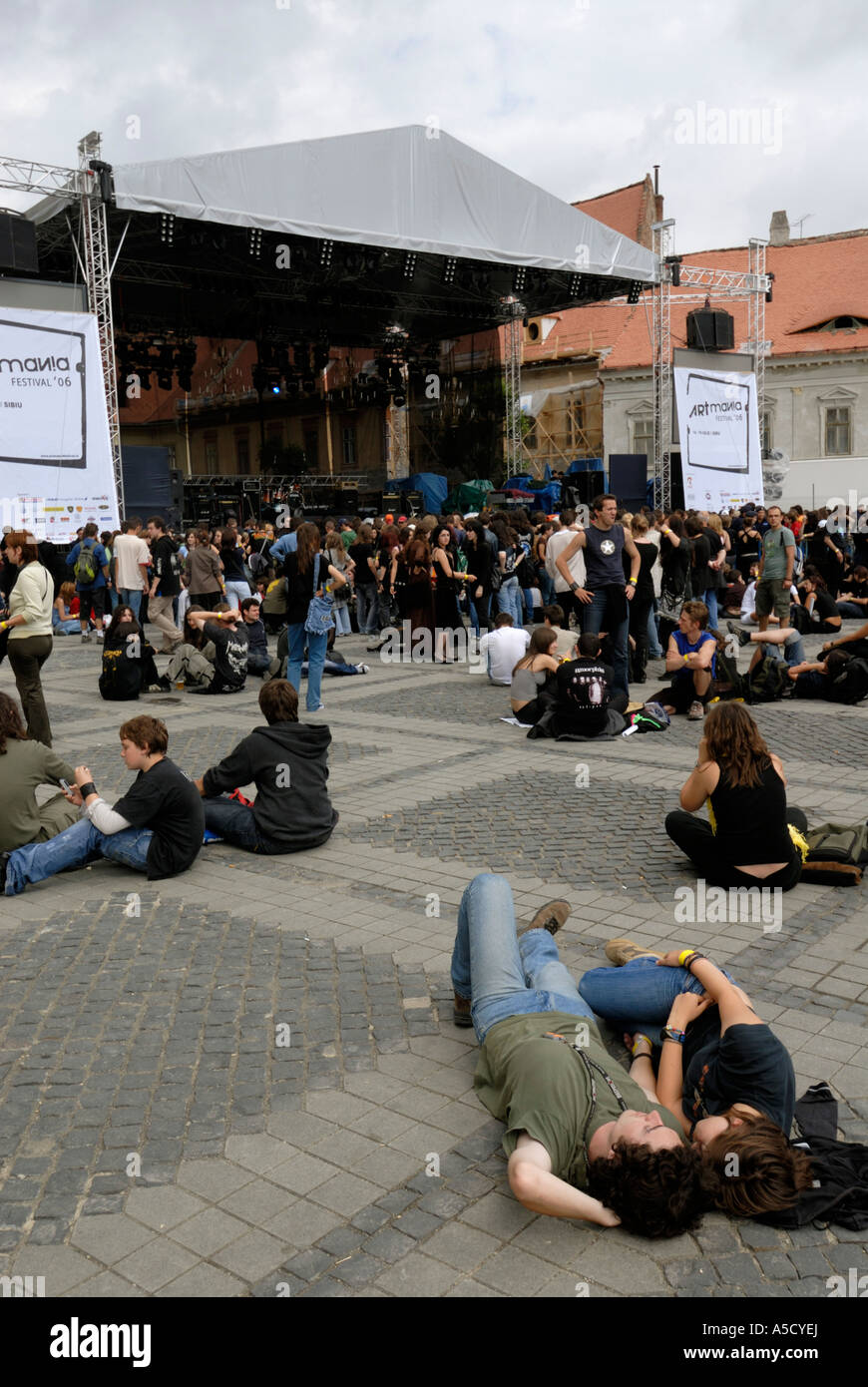 RUMÄNIEN SIBIU. Konzert in Piata Mare. ARTmania festival Stockfoto