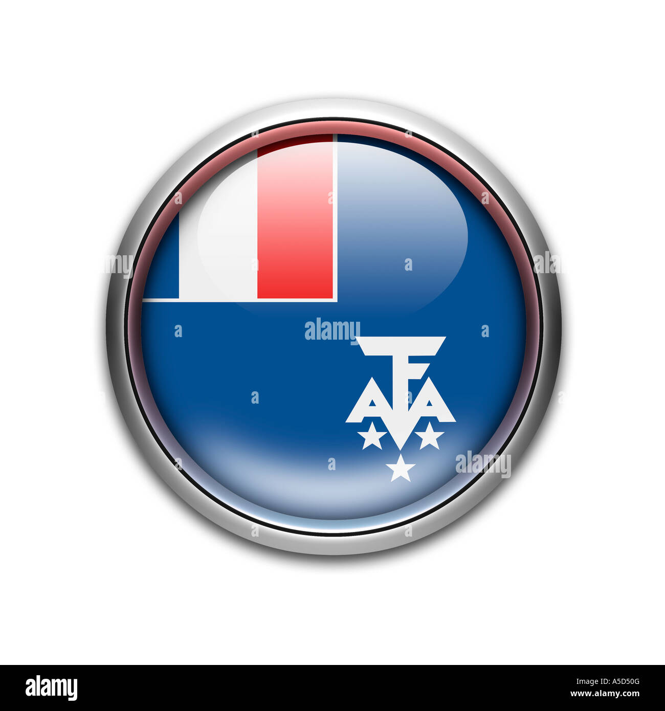 Flagge der Französischen Süd- und Antarktisgebiete Stockfoto