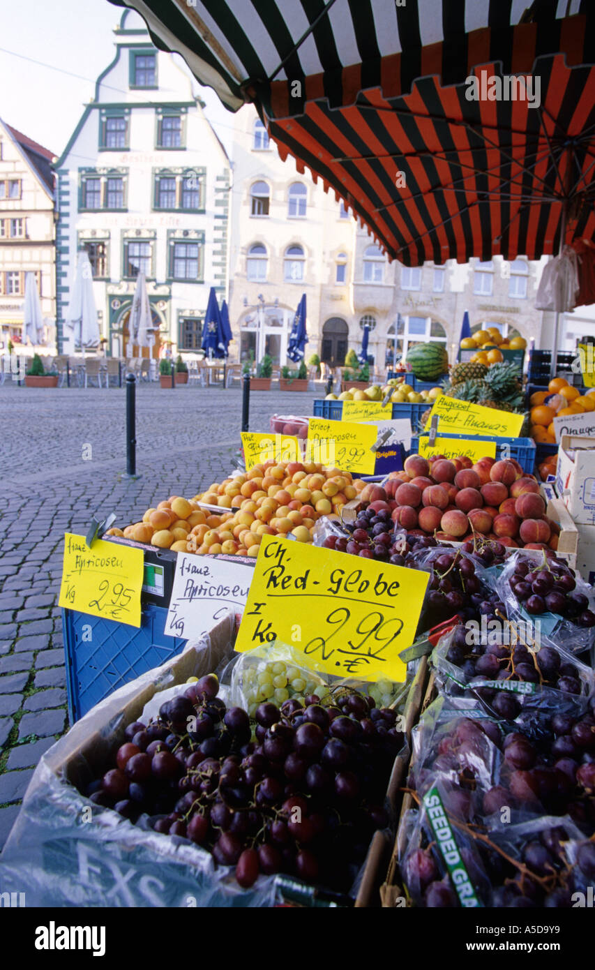 Erfurt, Markt am Domplatz, Thüringen, Deutschland Stockfoto