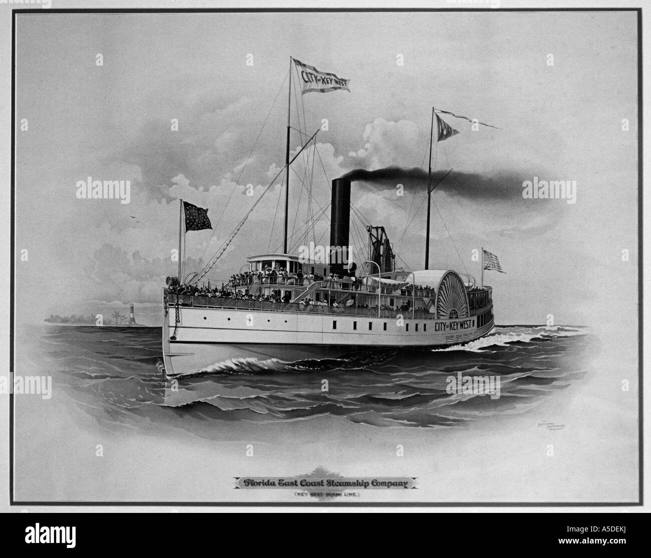 Plakat-Florida-Ostküste-Dampfschiffahrts-Gesellschaft Stockfoto