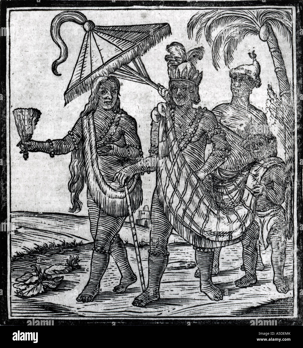 Gravur der indischen Könige Stockfoto