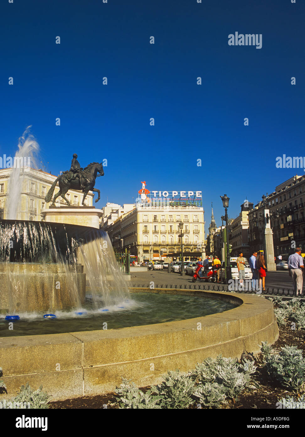 Puerta del Sol Madrid Spanien Stockfoto
