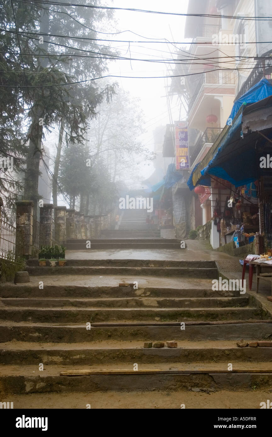 Die Schritte einer Straße in Sapa Vietnam Stockfoto