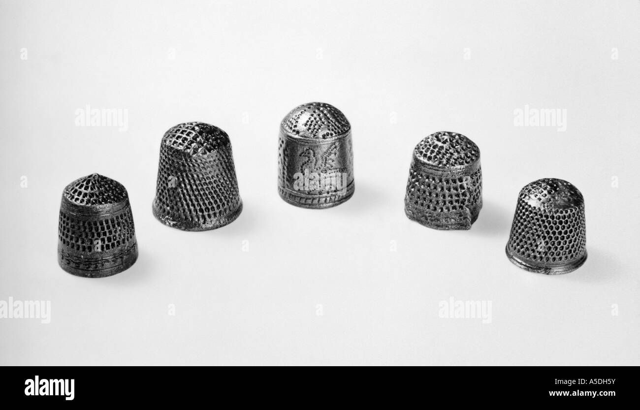 Auswahl von Nürnberg Fingerhüte in archäologischen Stätten Haiti gefunden Stockfoto
