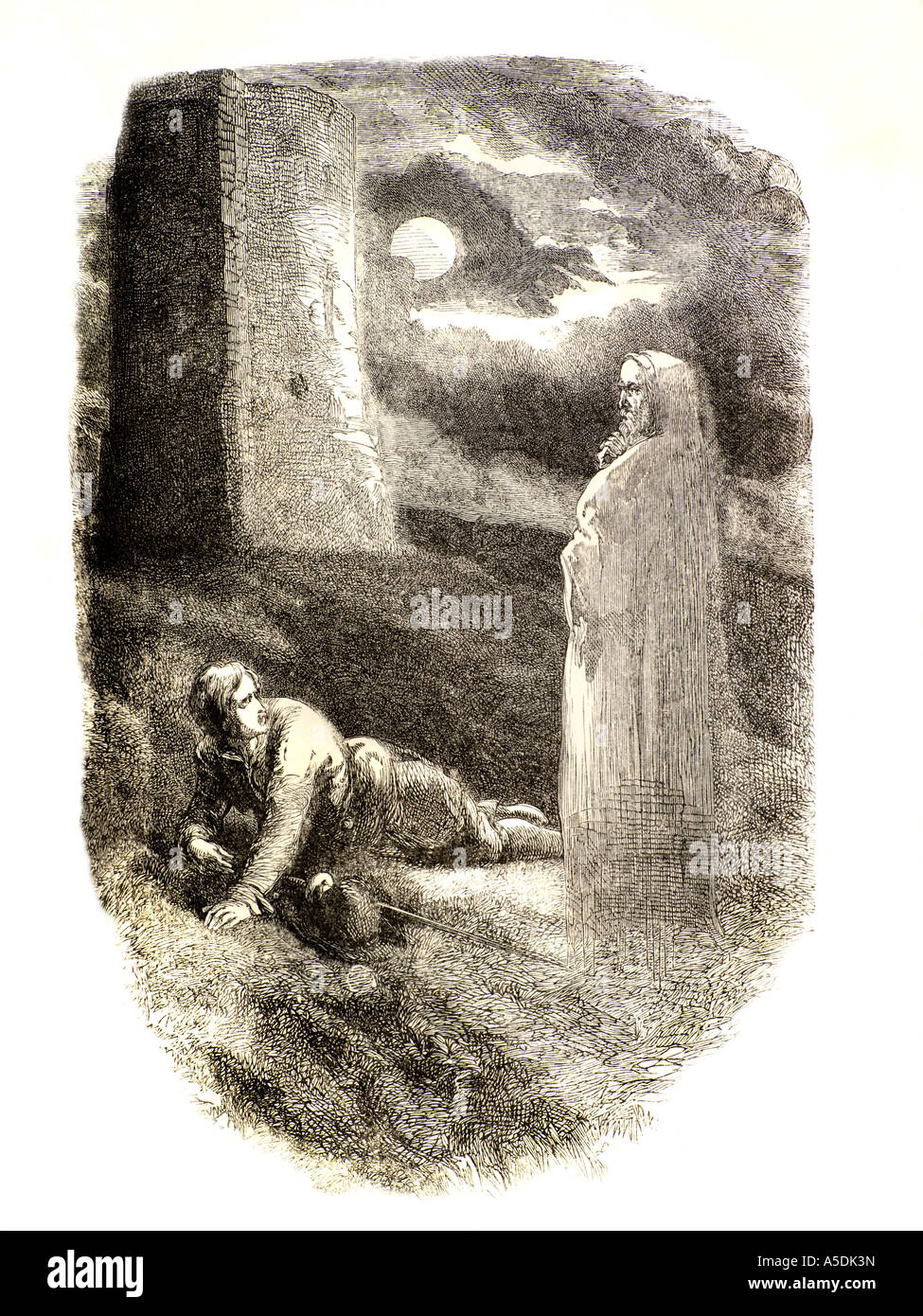 Der Phantom Monk von Lancashire Witches William Harrison Ainsworth 3 Edition 1854 Illustrationen von Sir John Buch auf der Basis der Pendle Witches Stockfoto