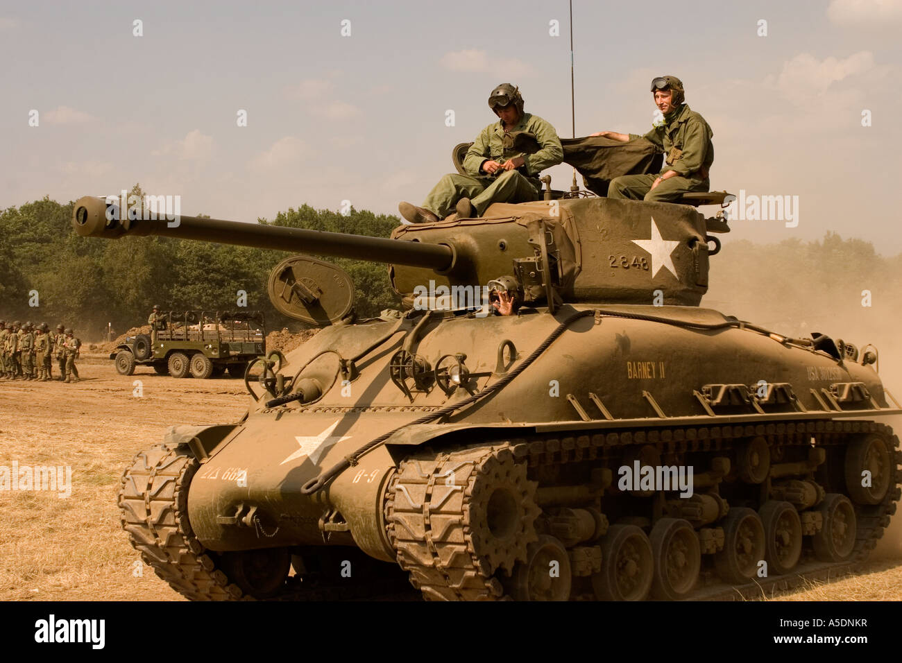 WWII amerikanische Sherman-Panzer in Kent Stockfoto