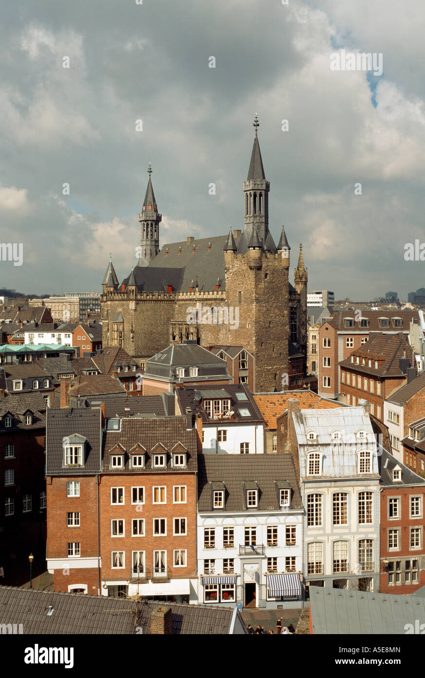 Aachen, Rathaus, Blick von Süden Auf Das Rathaus Stockfoto