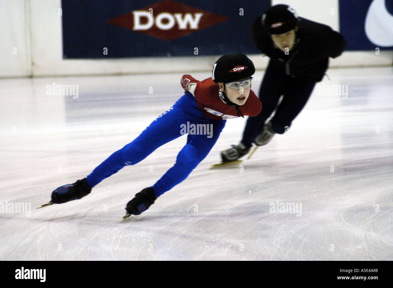 P958 Short-Track Eisschnelllauf U.S. Meisterschaften 12-jährige 28. Februar 2003 Stockfoto