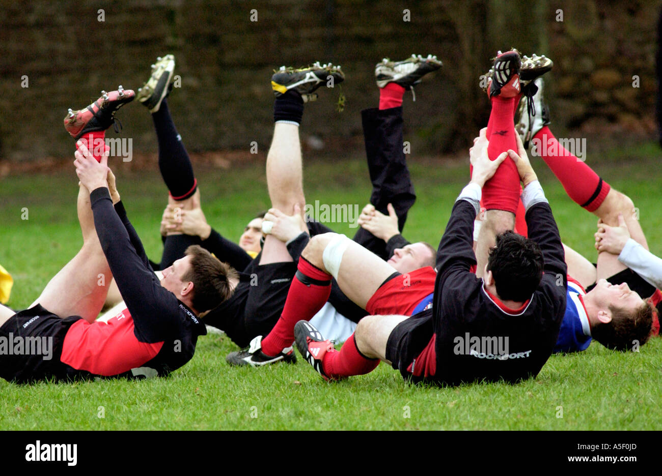 Wales Rugby-Team-Training vor einem Länderspiel in Sophia Gärten Cardiff South Wales UK Stockfoto