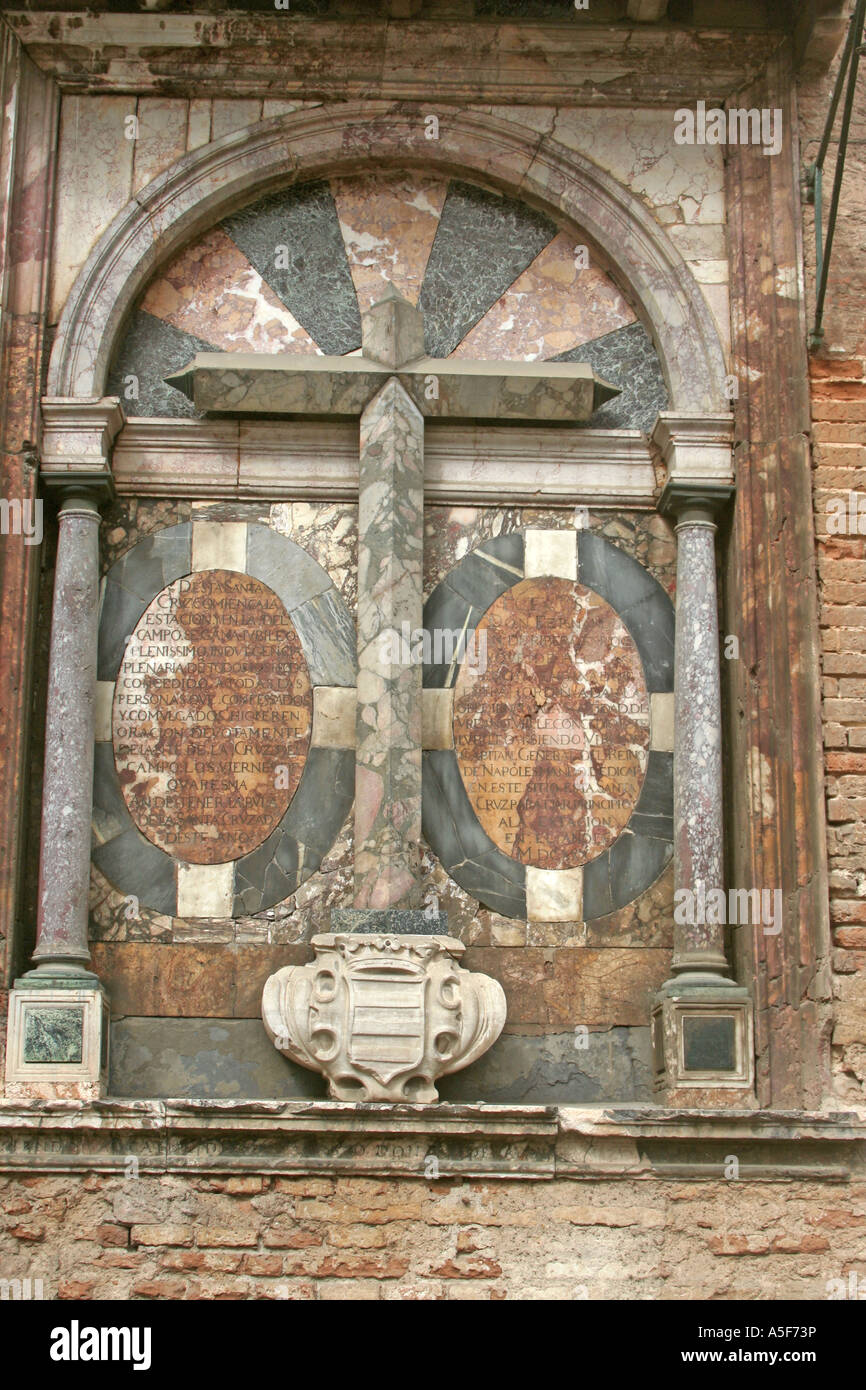 außen-Marmor-Mosaik Portal de Marmol Casa de Pilatos Pilatus Square Sevilla Andalusien Spanien Stockfoto