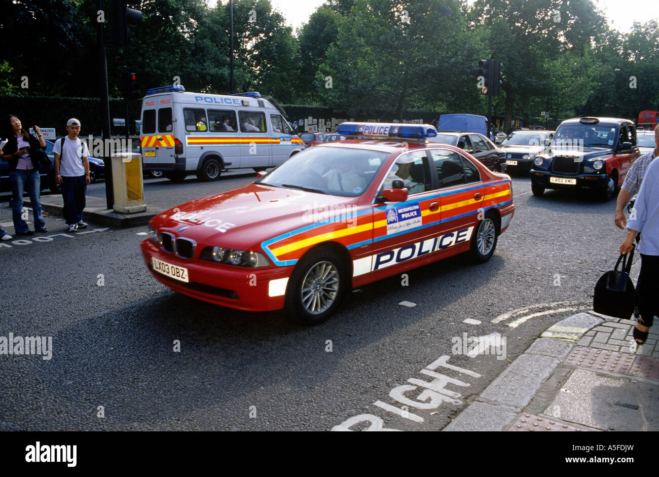 BMW Polizeiauto in London England Stockfoto