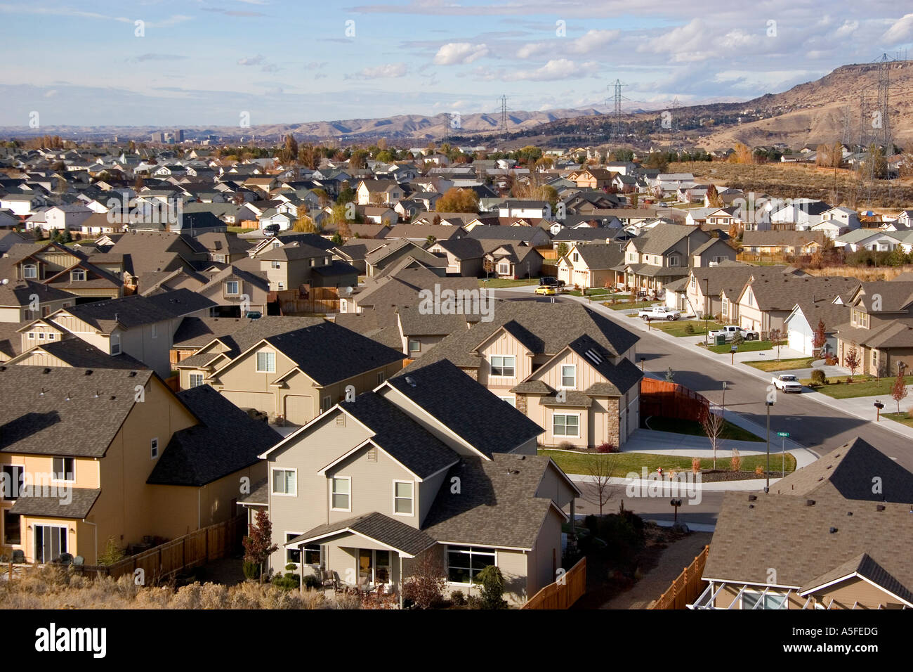 Wohnsiedlungen tragen zur Zersiedelung in Boise, Idaho Stockfoto