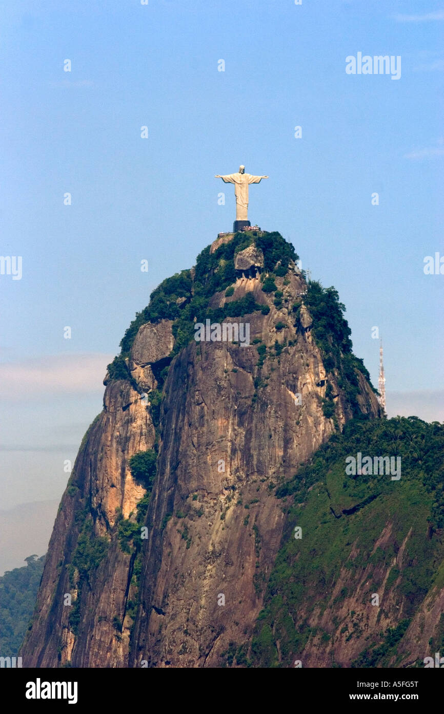 Christus-Statue in Rio De Janeiro Brasilien Stockfoto