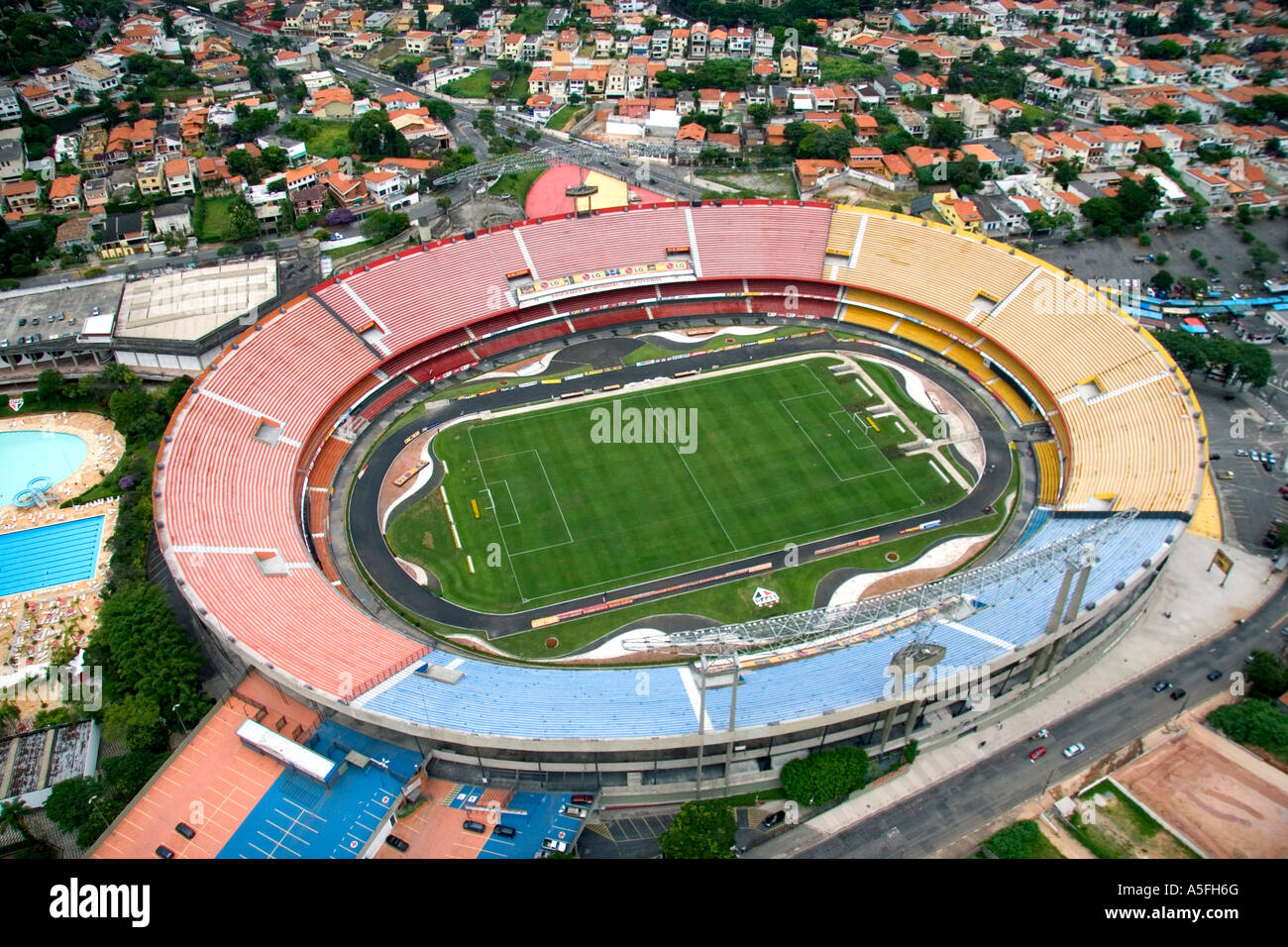 Luftaufnahme des Estádio Morumbi Sao Paulo Futebol Clube-Stadion in Sao Paulo Brasilien Stockfoto
