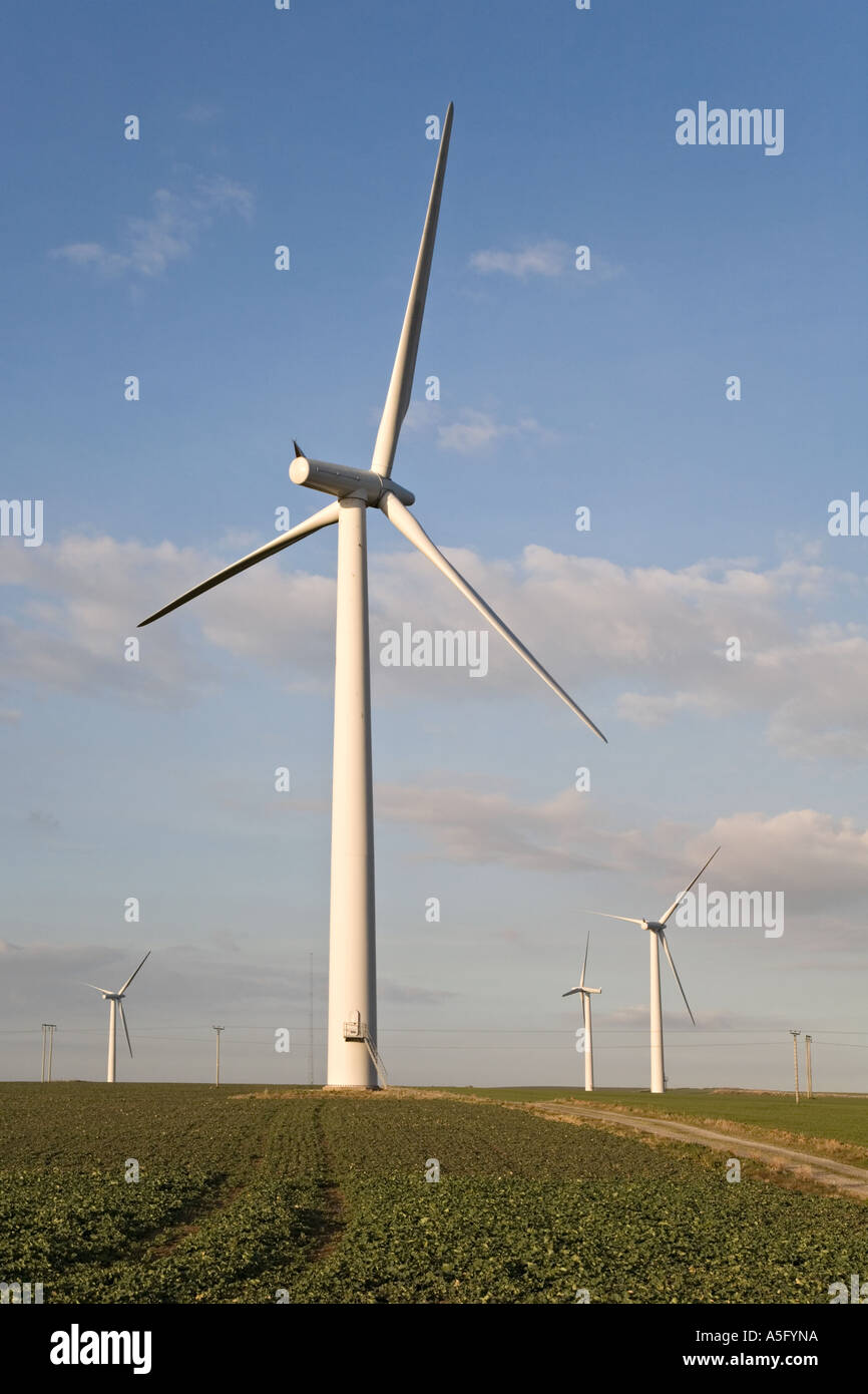 Windkraftanlagen auf Yorkshire coast UK Stockfoto