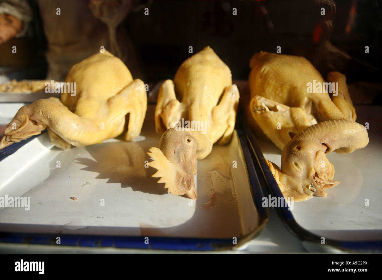 Essen in Shanghai vorbereiten Hühner Stockfoto