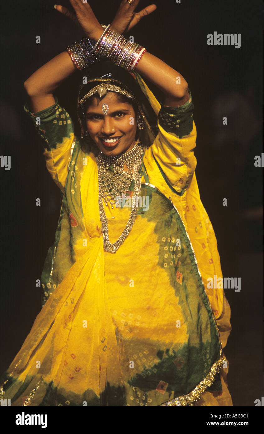 Rajasthani Tänzerin Udaipur, Indien Stockfoto