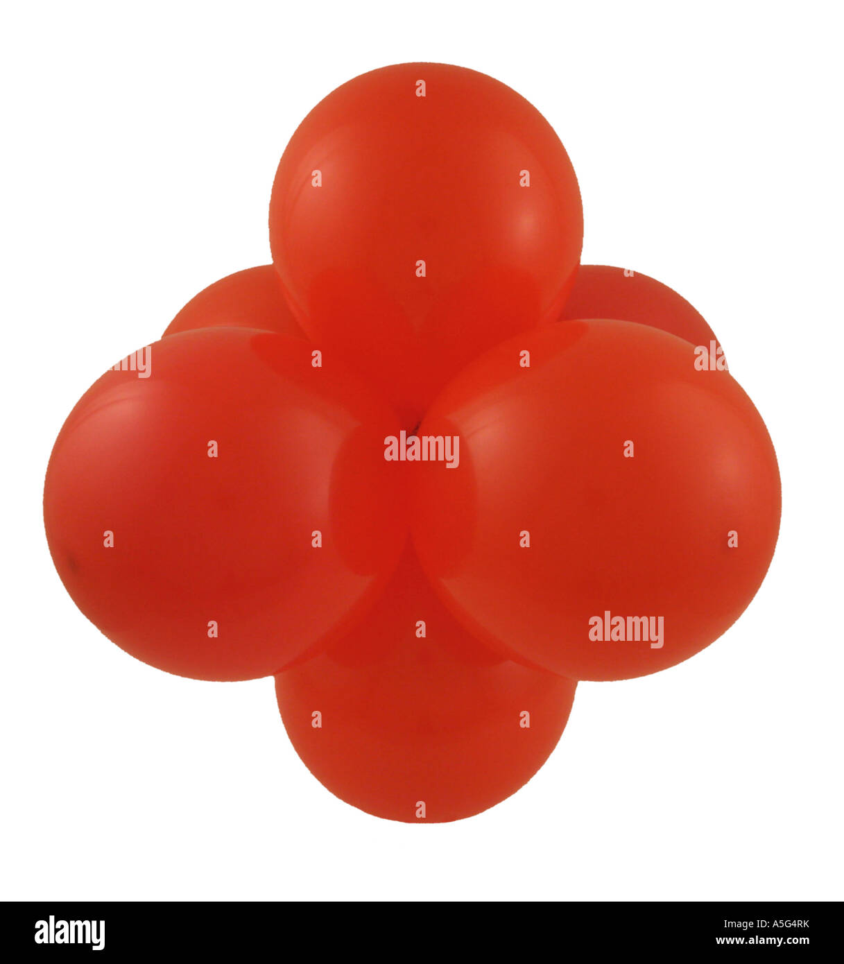 Ballons gebunden zusammen repräsentieren oktaedrischen Molekül geformt Stockfoto