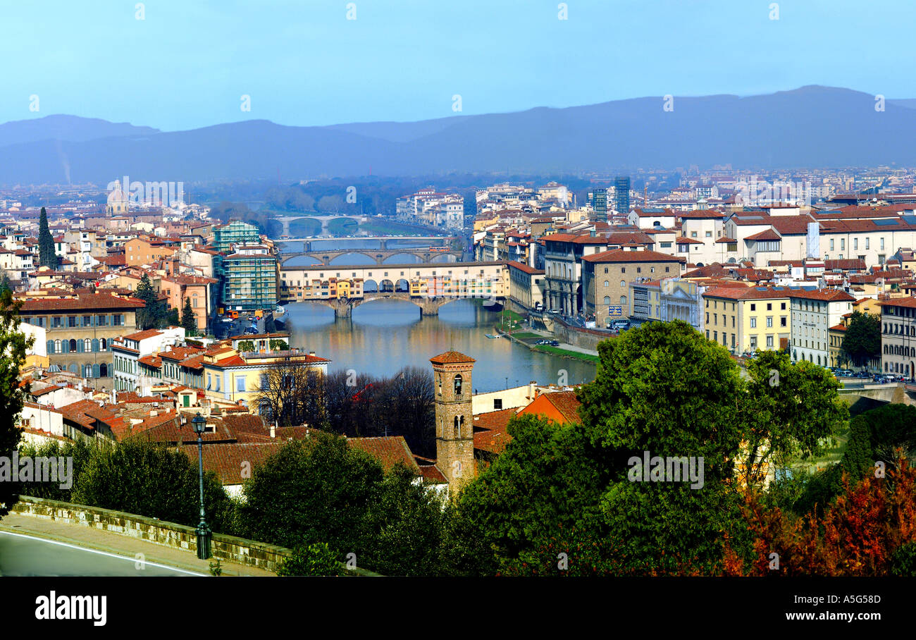 Piazzale Michelangiolo-Florenz-Firenze-Toscana-Italien-Europa Stockfoto