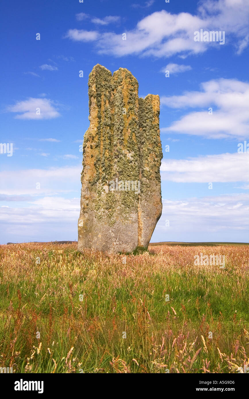 dh Stein des Setters EDAY ORKNEY Neolithische Einzelstein Bronze Alter uk Vorgeschichte Stockfoto