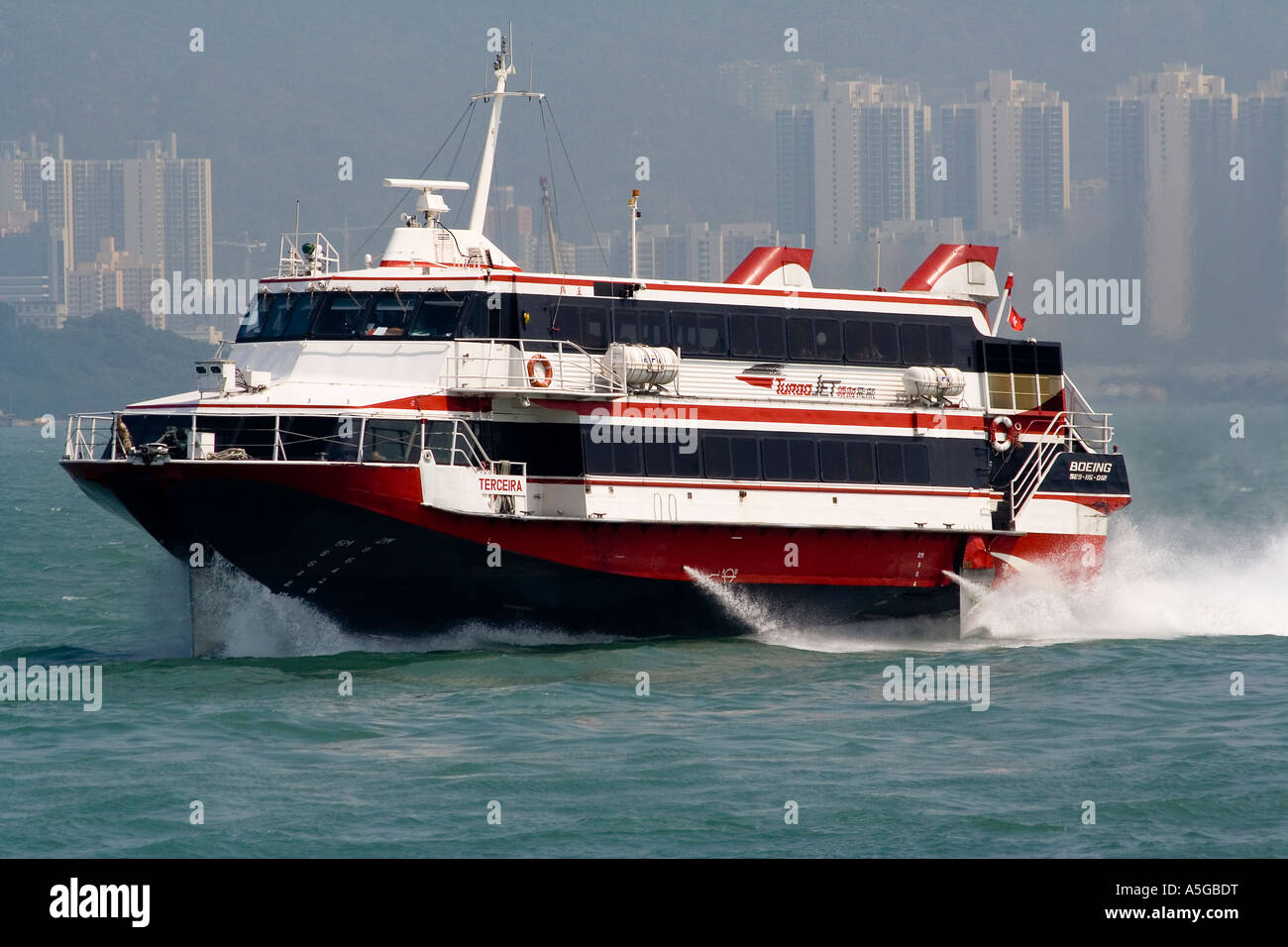 Hong Kong, Macau TurboJet Tragflügelboot Hong Kong China Stockfoto