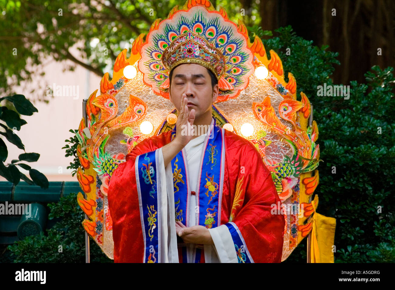 Doppelte 9. oder Doppel-Yang Festival buddhistischen Service Tin Hau Tempel Kowloon Hongkong China Stockfoto