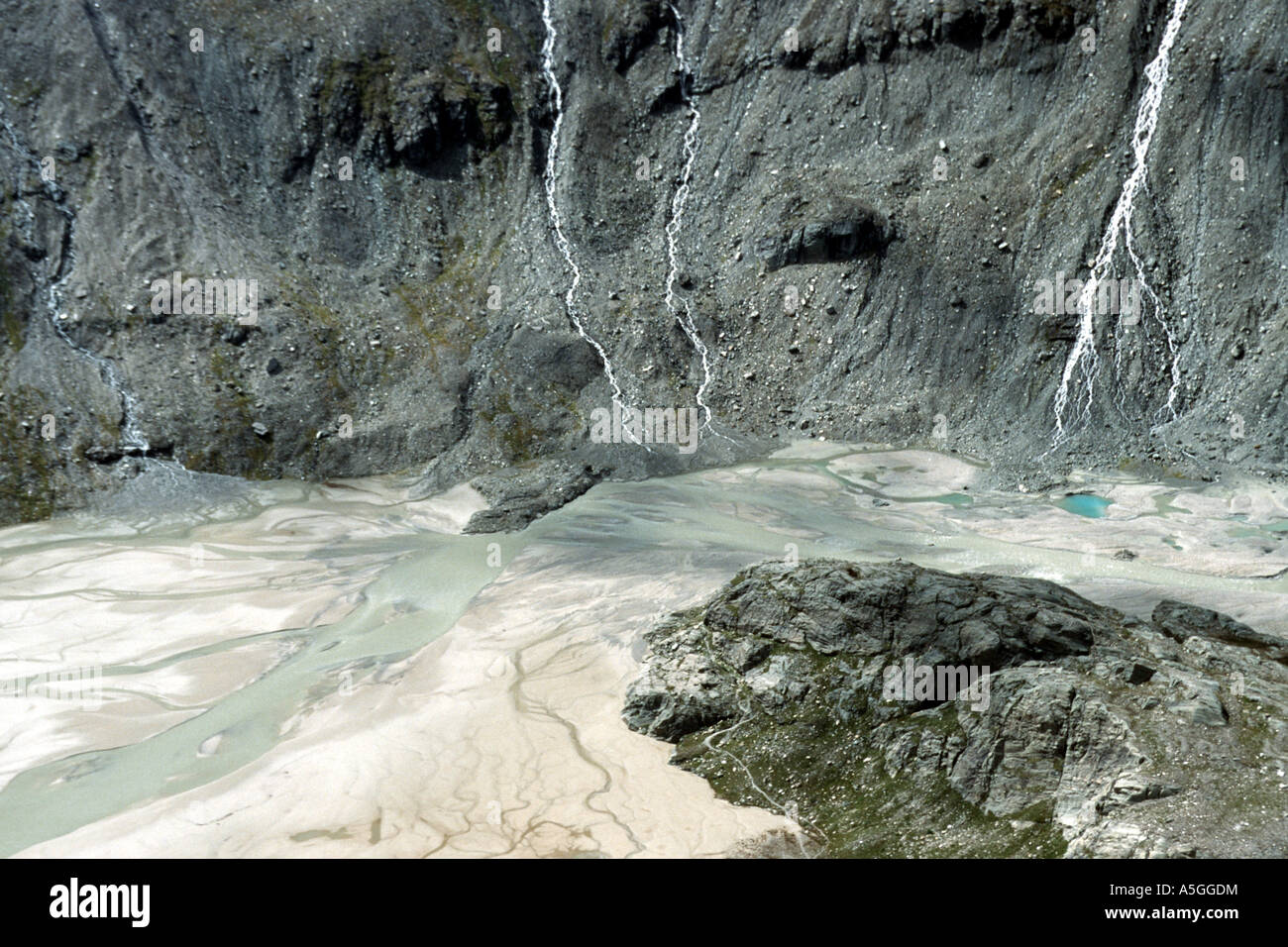 Gletscher am Großglockner, schmelzen, Österreich, Alpen, Hohe Tauern Stockfoto