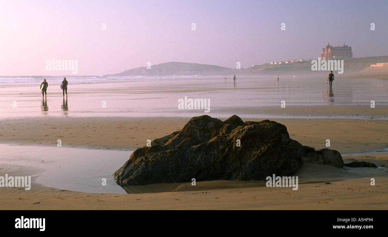 Fistral Beach in Newquay Cornwall England UK bei Surfern beliebt Stockfoto