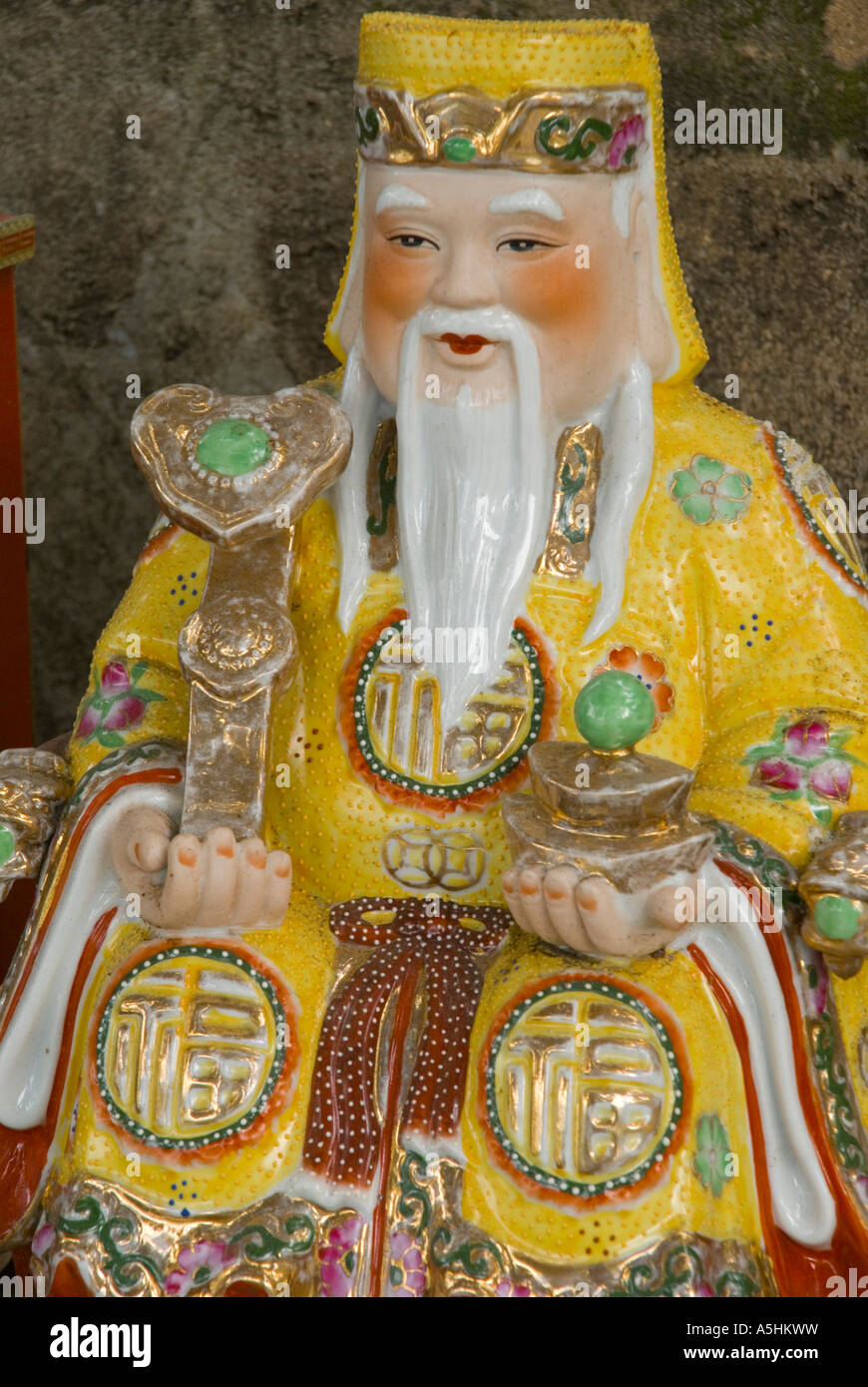 Asien China Hong Kong Tempel Gottes Figuren Sai Kung Stockfoto