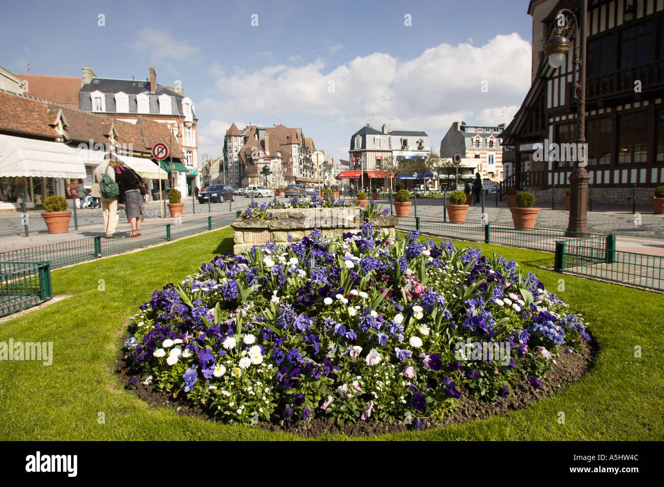 Zentrum "Rue Eugene Colas" Deauville Normandie Frankreich Europa Stockfoto