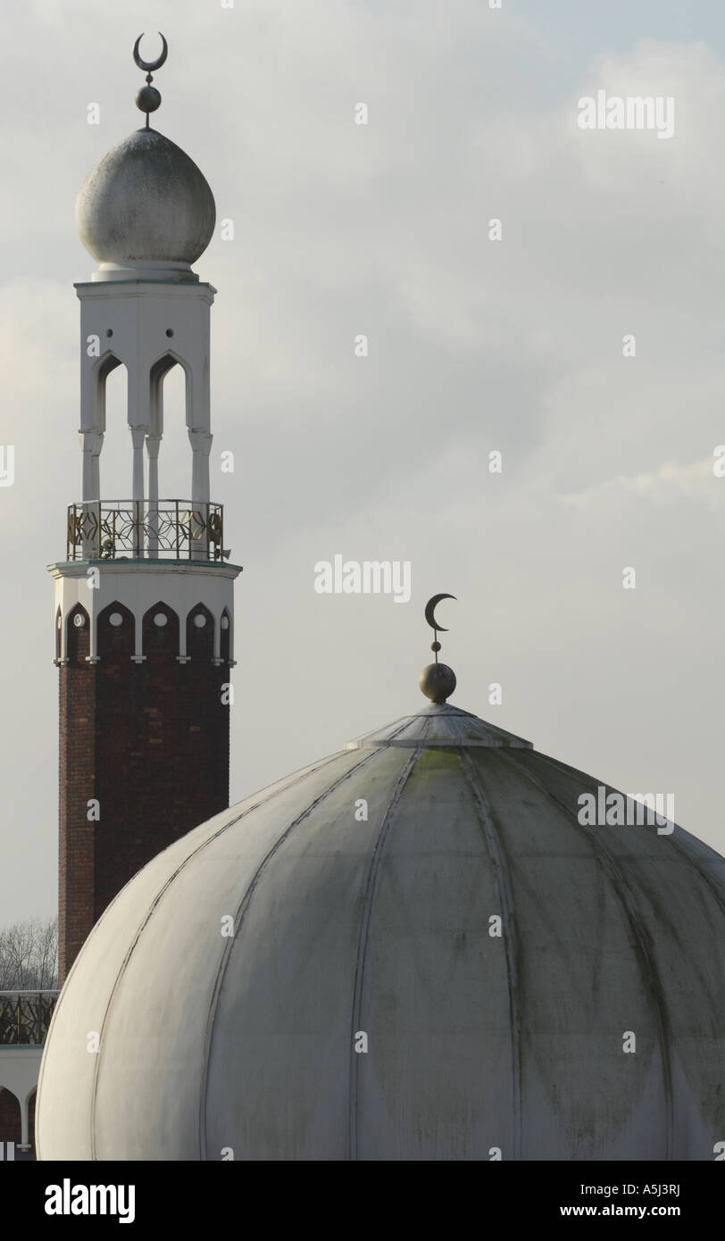 Birmingham zentrale-Moschee, Highgate, Birmingham. Die Kuppel und Minarett. Stockfoto