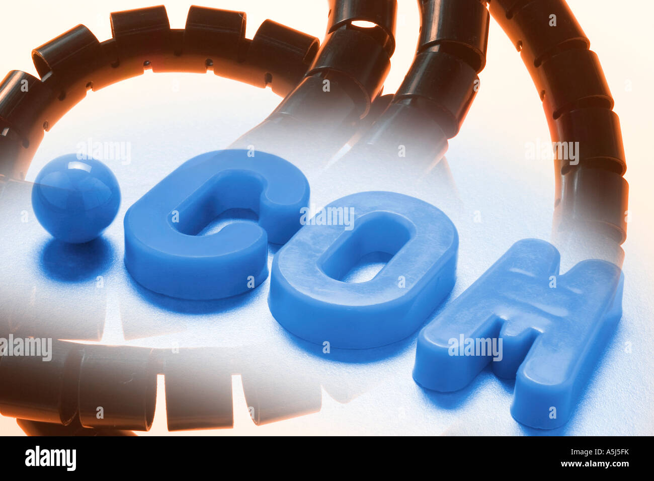 Dot Com und Kabel Abdeckungen Stockfoto