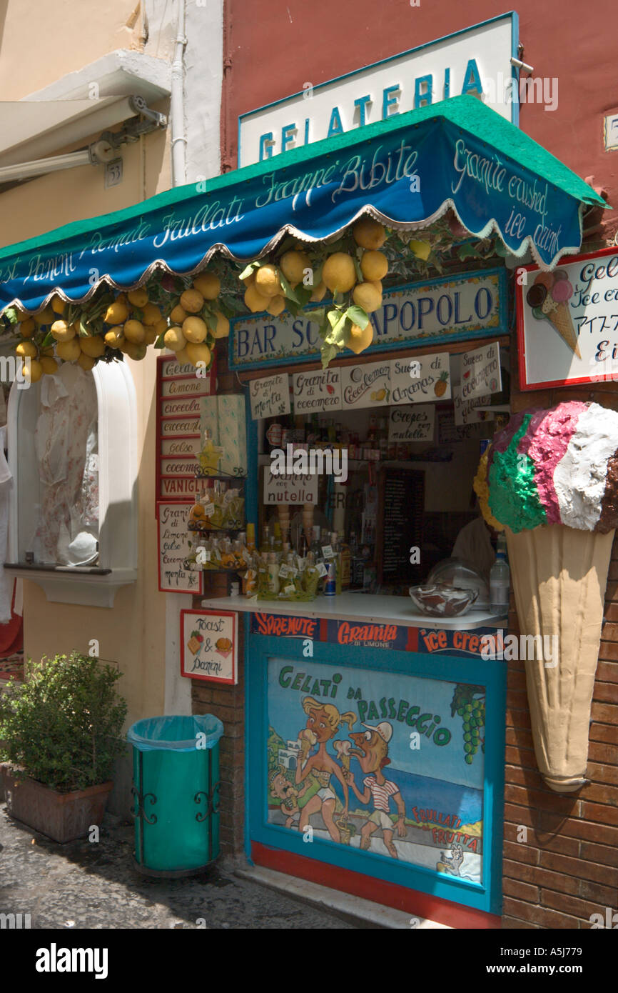 Ice Cream Shop (Gelateria), Capri (Ort), Capri, neapolitanische Riviera, Italien Stockfoto