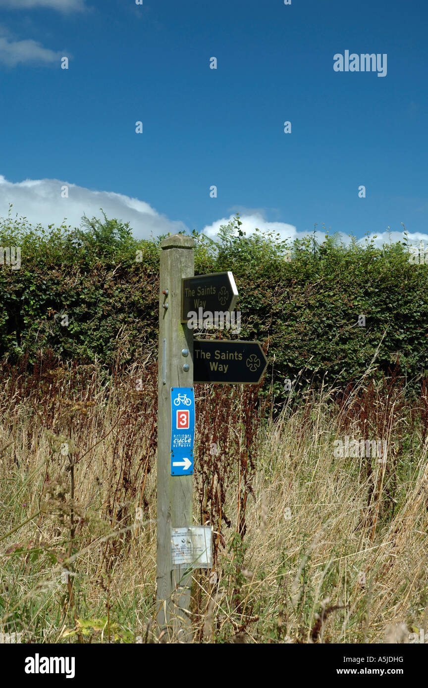 Des Heiligen Weg Wegweiser in der Nähe von Lanivet Cornwall UK Stockfoto