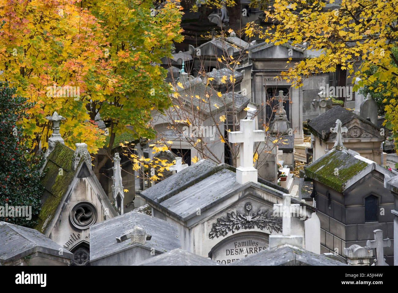 Père Lachaise Friedhof im Herbst. Paris. Frankreich. Stockfoto