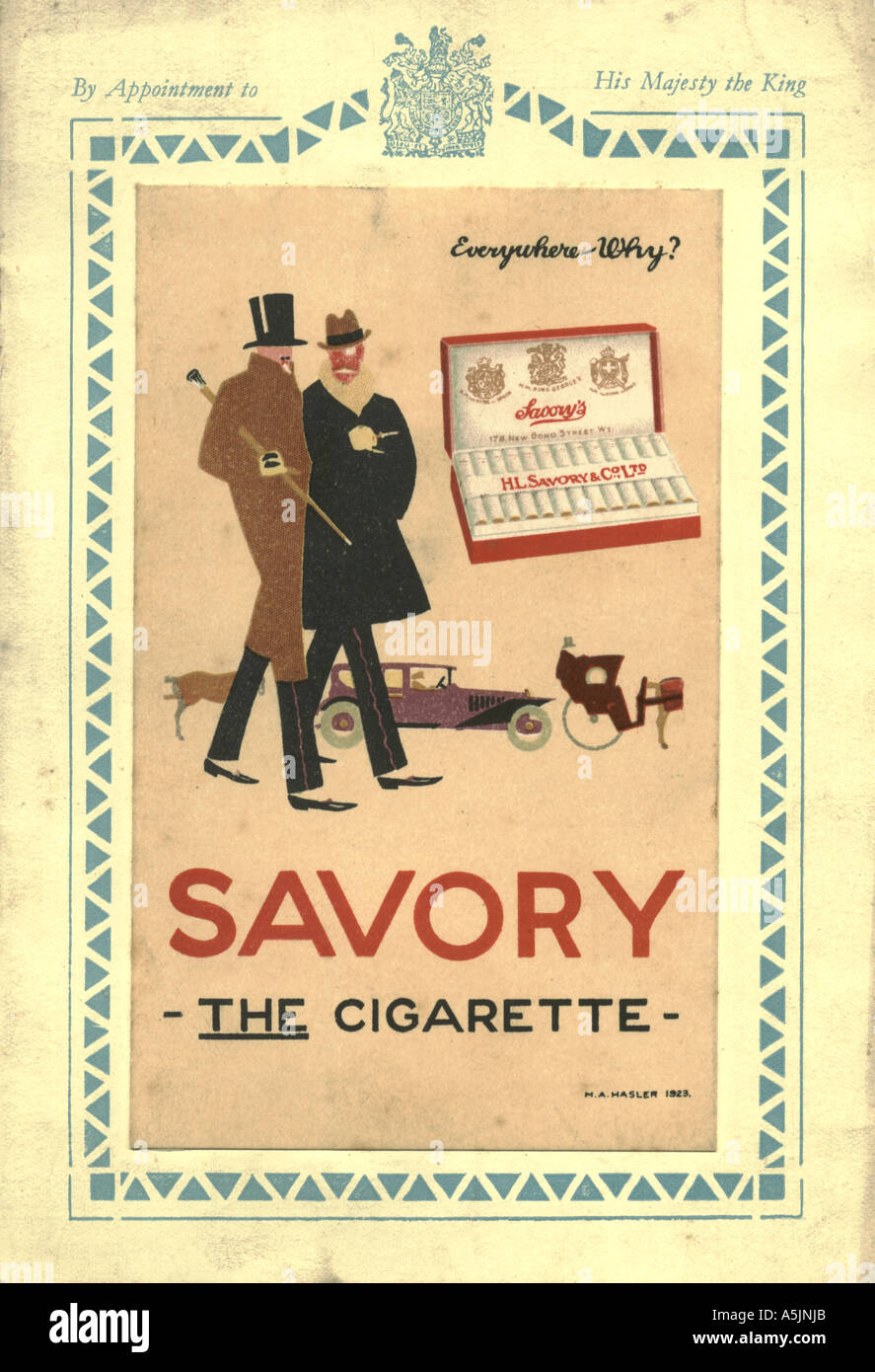 Herzhafte Zigarette Werbung 1923 Stockfoto