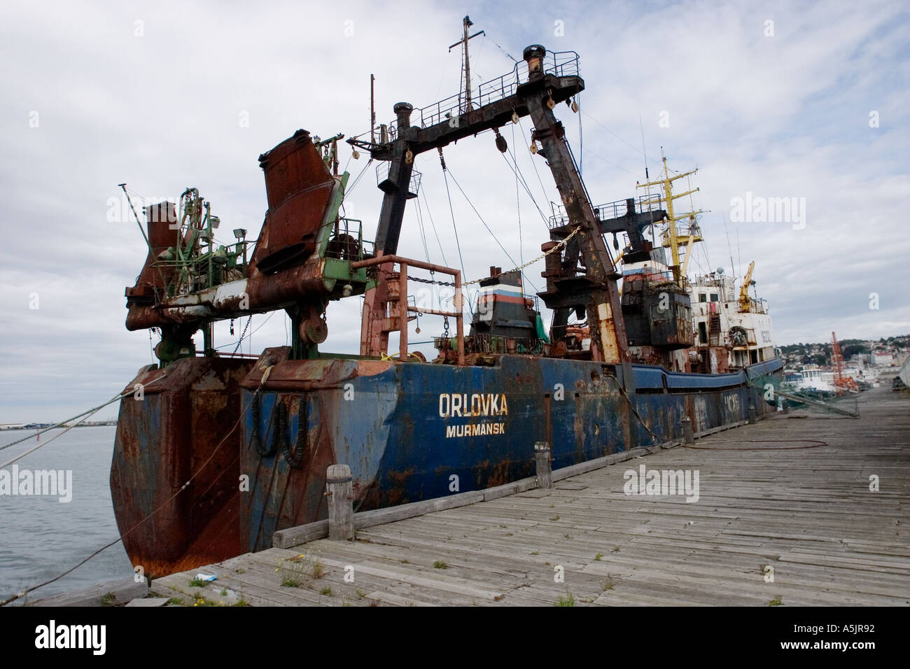 Die Orlowka Murmansk russischen Fischereifahrzeug von Neuseeland Behörden für illegale Fischerei verhaftet Stockfoto