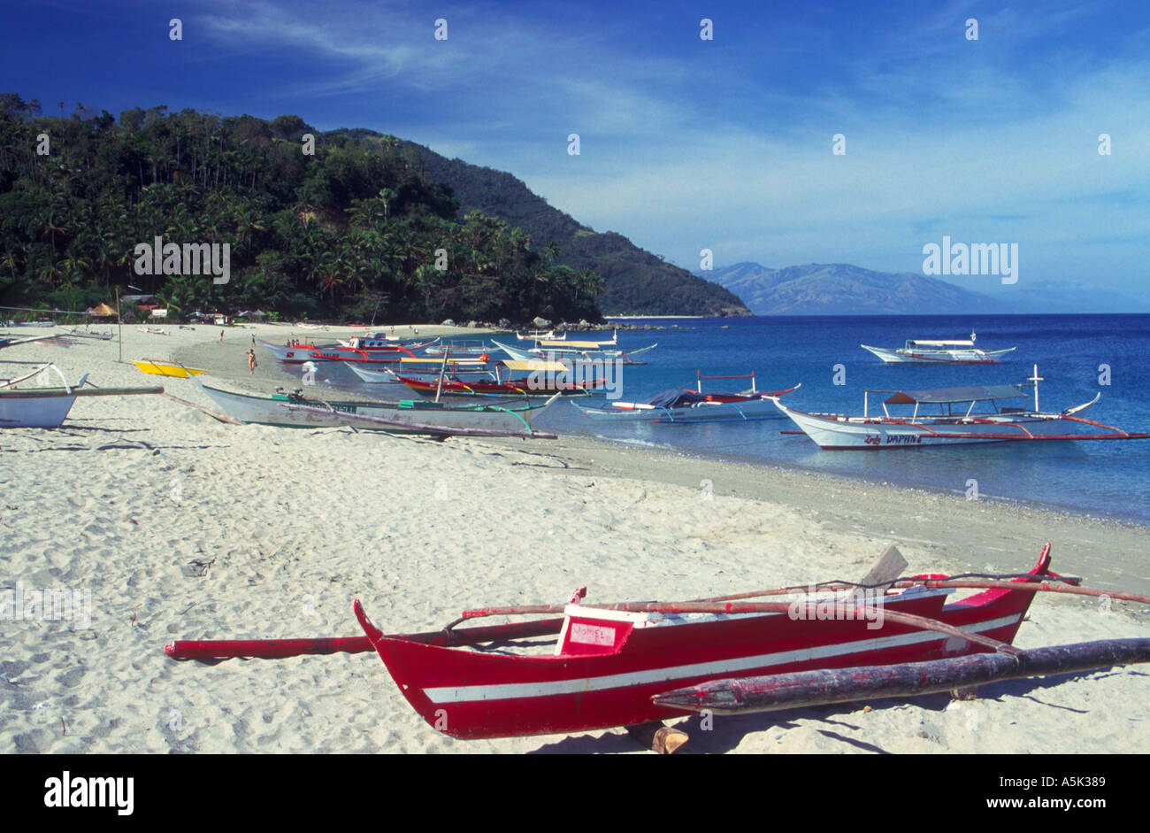 White Beach Puerto Galera Mindoro Philippinen Stockfoto