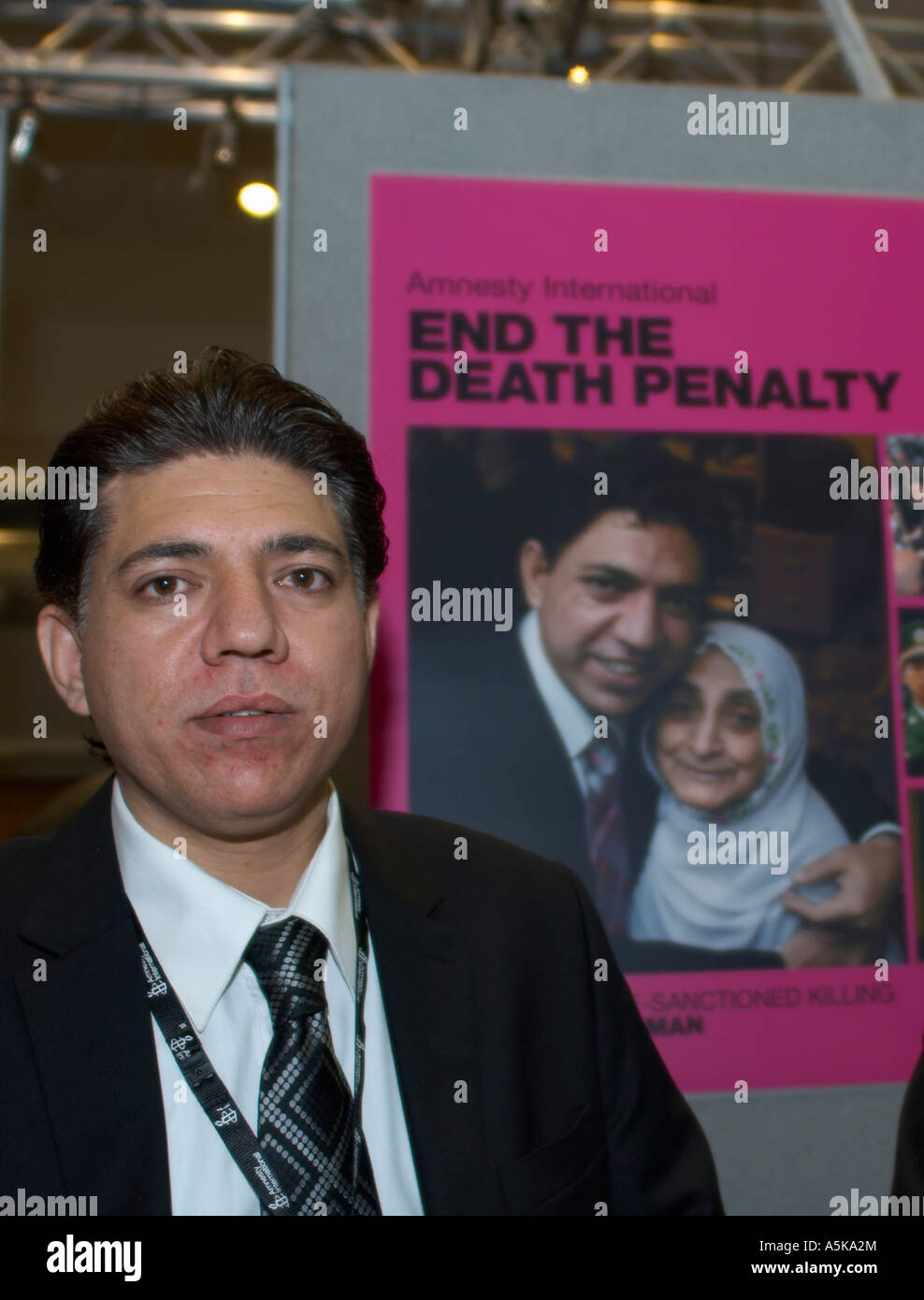 Mirza Tahir Hussain bei der jährlichen Amnesty International meeting, Edinburgh, März 2007 Stockfoto