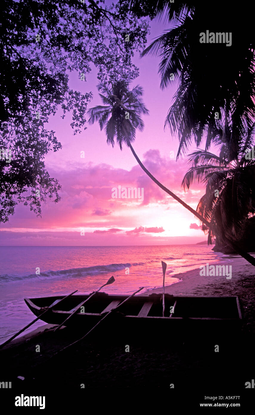 Dominikanische Republik Samana Halbinsel Sonnenuntergang Freifläche Platz Text Raum Typ Textfreiraum Stockfoto
