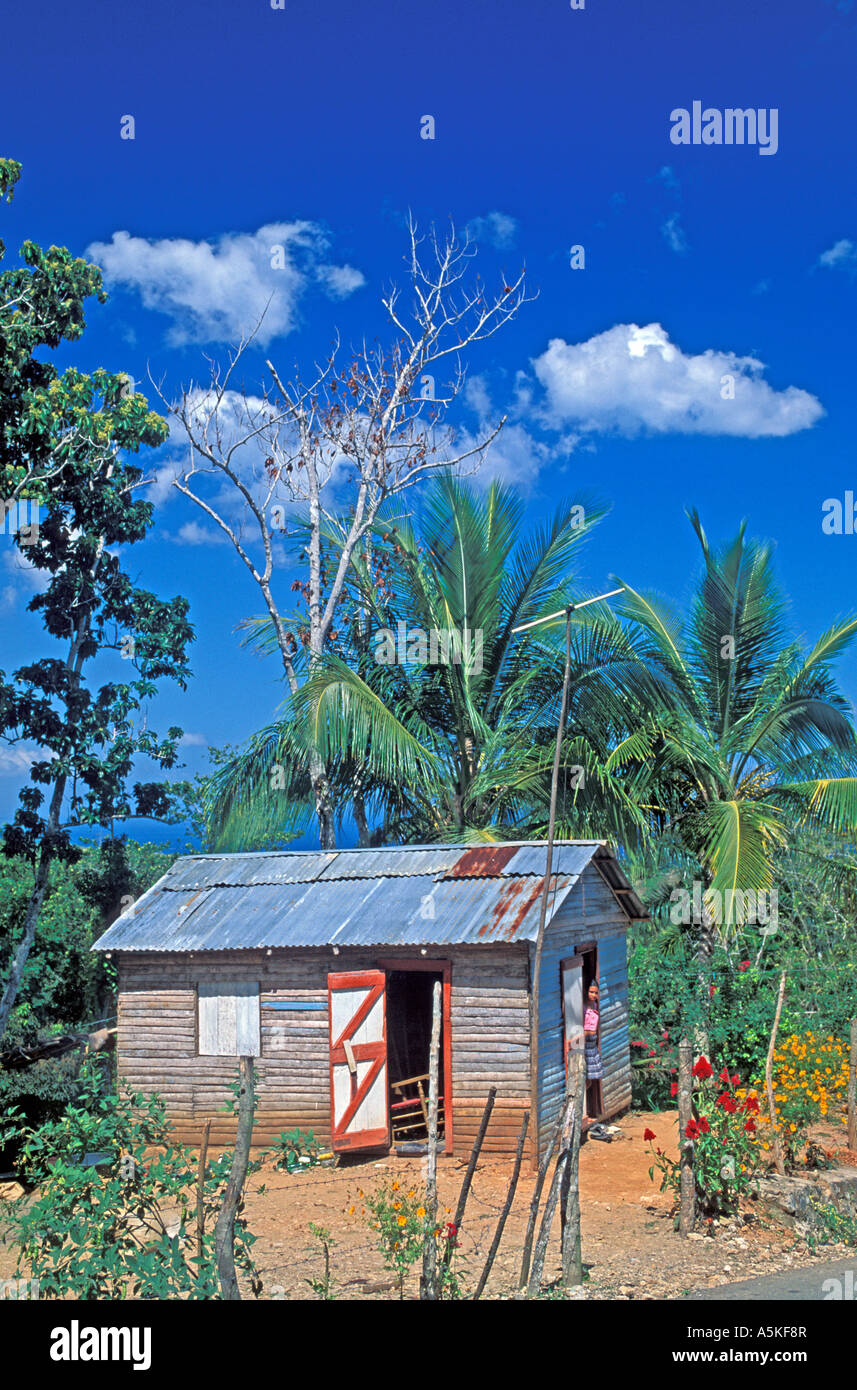 Dominikanische Republik Samana Halbinsel ländliche traditionelle Heimat Freifläche Platz Text Raum Typ Textfreiraum Stockfoto