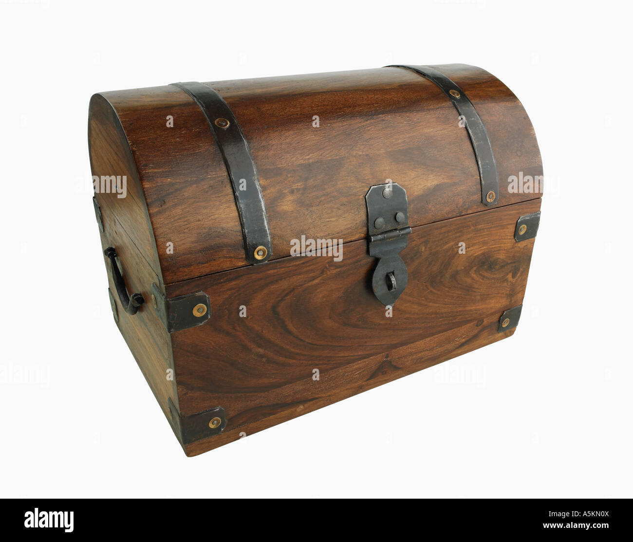 Studioaufnahme der Holzkiste Stockfoto