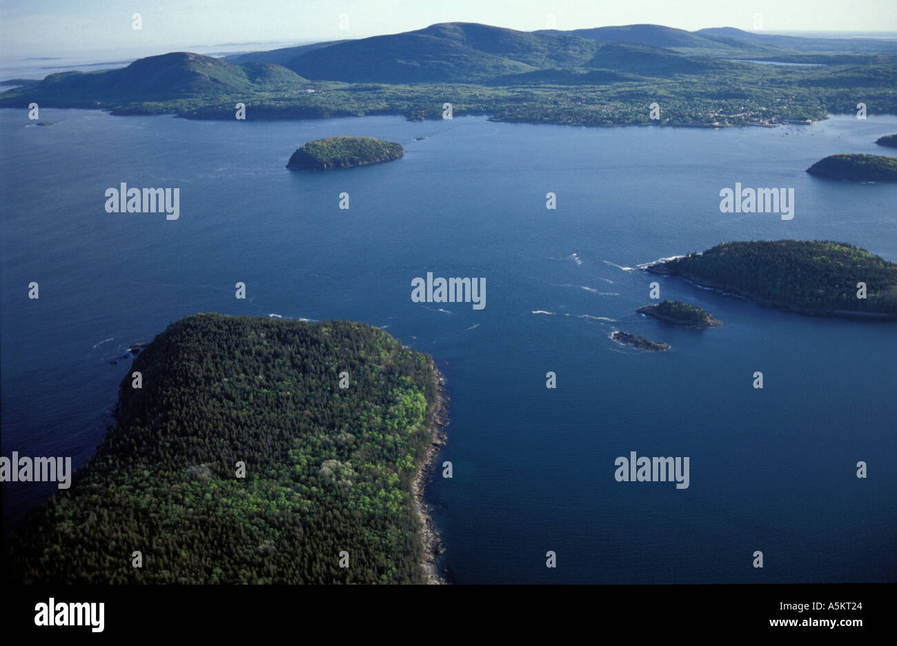 Acadia N P mir Stachelschwein Inseln Franzose Bay Antenne Stockfoto